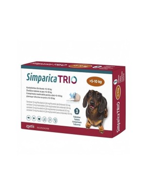 Simparica Trio 5-10 -1 tableta protiv spoljnih parazita pasa